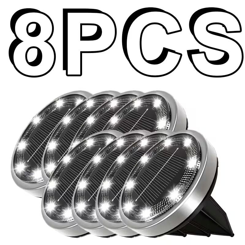 8pcs Solar Outdoor Buried Light Waterproof Garden Lawn Lamp Warm Landscape Lighting No Wiring Auto Charge Night Illumination Decorative Light.*Warm light