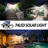 74 LED Solar Motion Sensor Light with Movement Detection, 3 Brightness Modes Outdoor Wall Lamp, Suitable for Front Door, Yard, Garage, Terrace.
