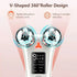 V-Shaped 360° Roller Facial Massager – 8 Modes, 9 Intensity Levels, LED Display, Red Light Therapy & Base, Home Beauty Device