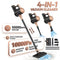 4-in-1 cordless vacuum cleaner, 50000RPM motor, 10000Pa suction, 180° rotating brush head, dual speed settings, lightweight and convenient./golden