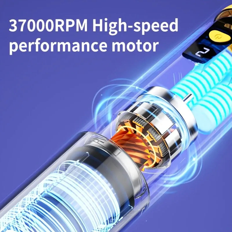 3-in-1 Pet Hair Vacuum: 37,000 RPM Powerful Suction, Vacuum & Brush Simultaneously, Low-Noise ABS Body to Reduce Stress, Type-C Fast Charging, All-in-One Grooming & Whole-Home Cleaning/yellow+white