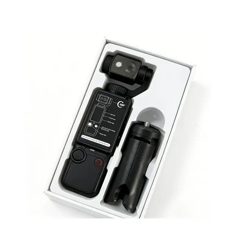 Full HD Handheld Action Camera with 16GB Memory, Portable Pocket Gimbal Camera for Outdoor Travel Vlogging, Featuring a Handheld Gimbal and 1.9-inch Screen.WHITE