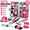 24-Piece Premium Carbon Steel Tool Set: High-End Pink Design, Rust-Resistant & Durable, Ergonomic Grip, Portable Storage, Practical for Home Repairs & Gifting