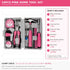 24-Piece Premium Carbon Steel Tool Set: High-End Pink Design, Rust-Resistant & Durable, Ergonomic Grip, Portable Storage, Practical for Home Repairs & Gifting