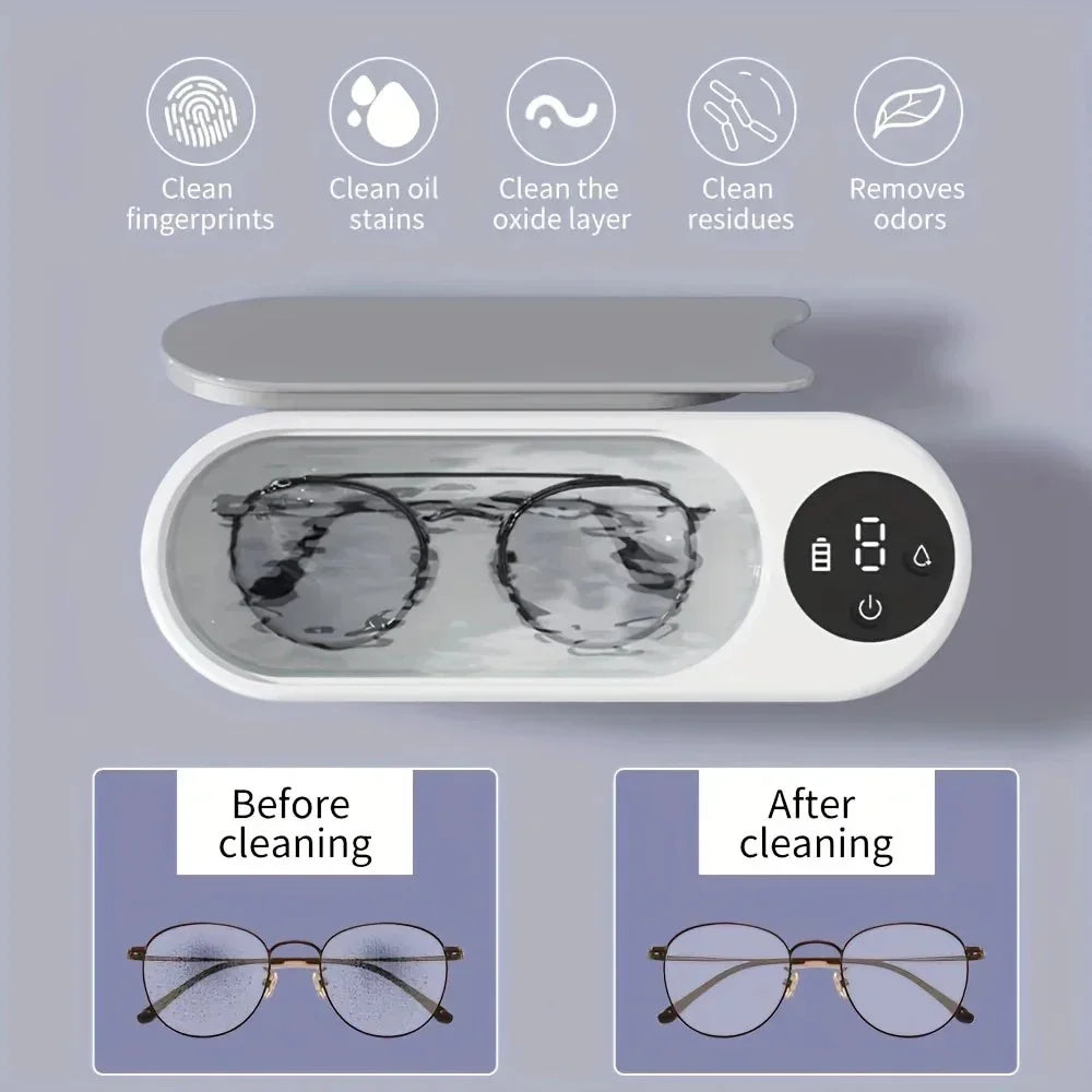 Smart Ultrasonic Cleaner: Renew Your Glasses and Jewelry with 360° Deep Cleaning