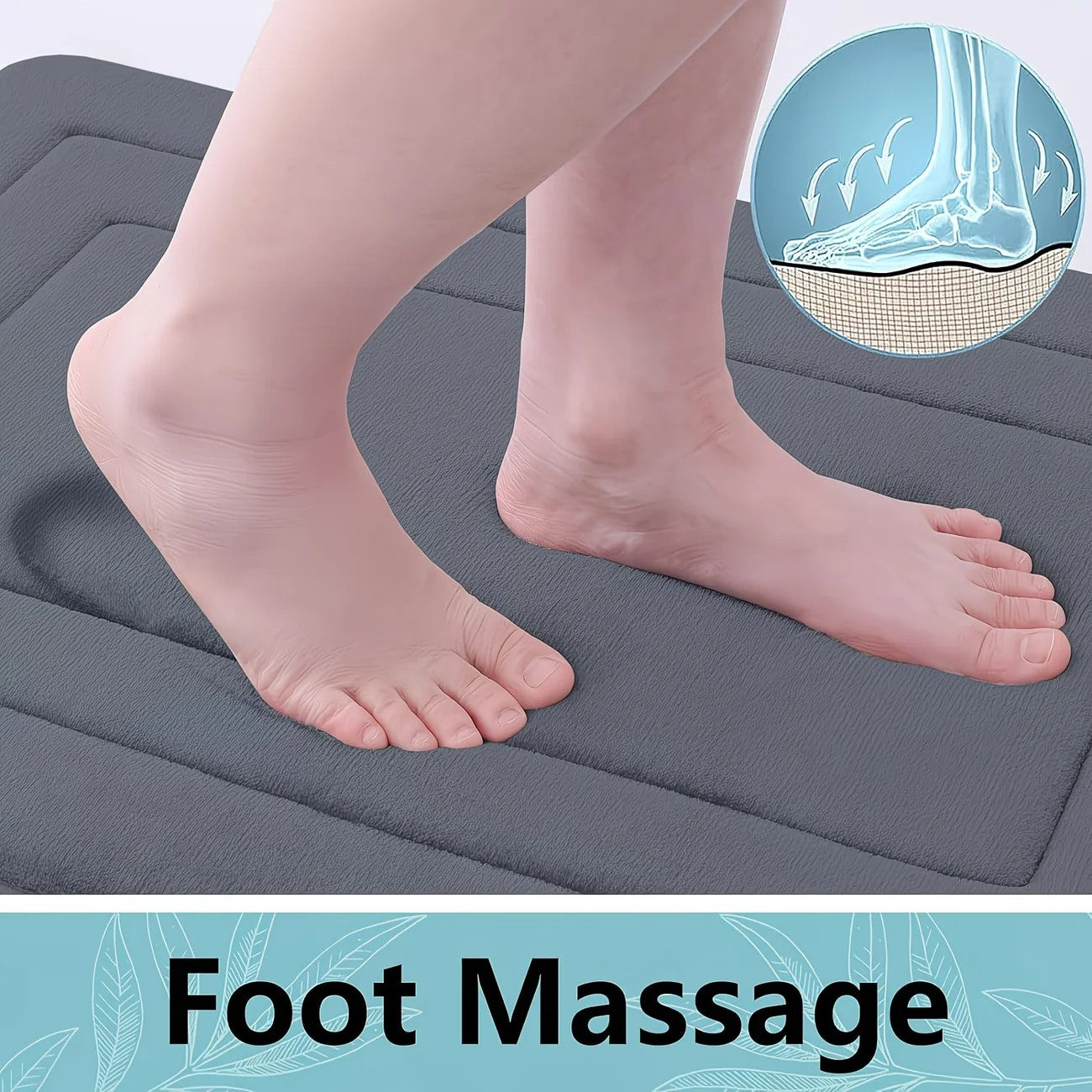 Red Non‑Slip Bathroom Mat – Super‑Absorbent, Quick‑Dry, 3D Massage, Soft Fleece