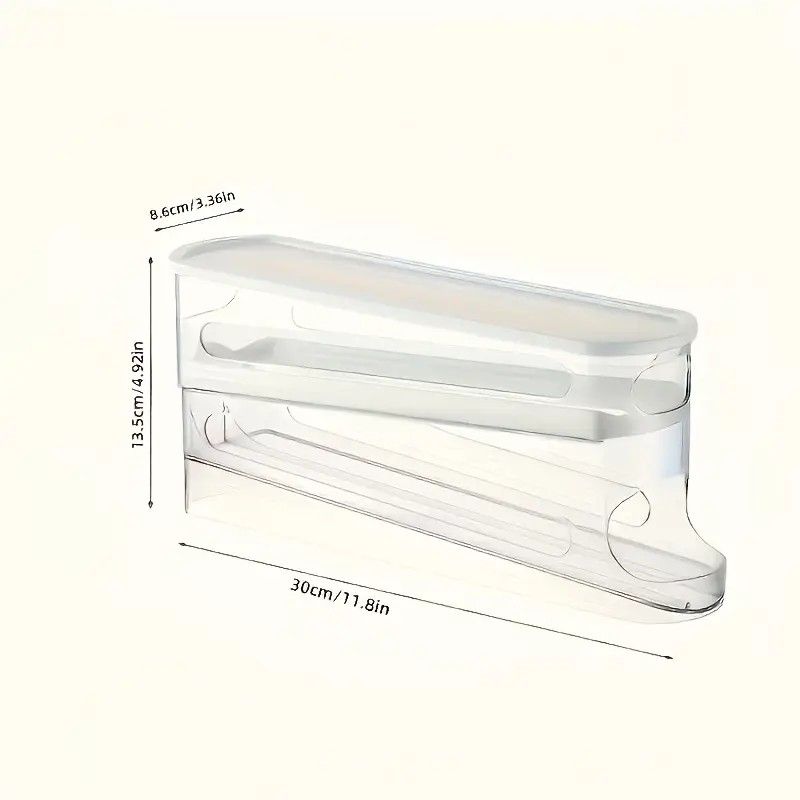 Automatic Sliding Egg Holder 12-14 Eggs Flip Lid Fridge Storage Container
