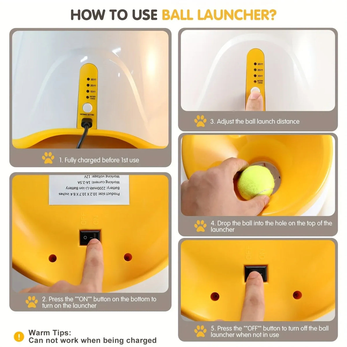Automatic Pet Ball Launcher Toy with 3 Smart Launch Modes, Built-in Li-ion Battery & USB Charging, Long Battery Life, Indoor/Outdoor Use, Perfect Interactive Training Toy for Small and Medium Dogs.(aqua)