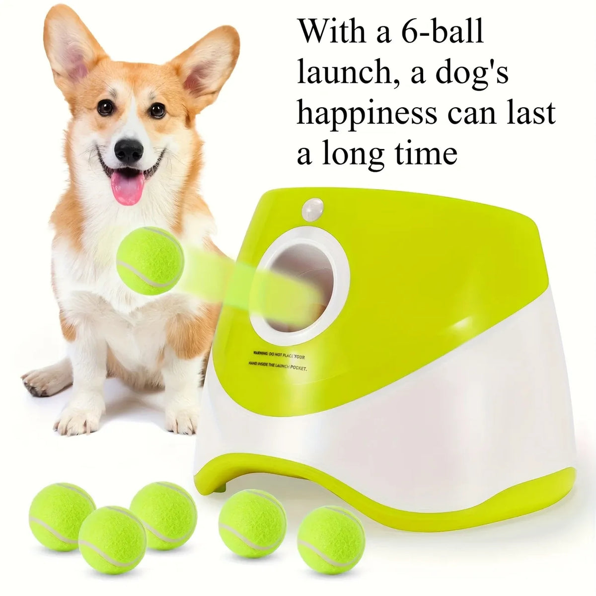 Automatic Pet Ball Launcher Toy with 3 Smart Launch Modes, Built-in Li-ion Battery & USB Charging, Long Battery Life, Indoor/Outdoor Use, Perfect Interactive Training Toy for Small and Medium Dogs(Light green)