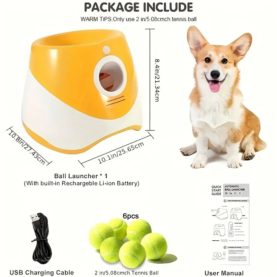 Automatic Pet Ball Launcher Toy with 3 Smart Launch Modes, Built-in Li-ion Battery & USB Charging, Long Battery Life, Indoor/Outdoor Use, Perfect Interactive Training Toy for Small and Medium Dogs(Light green)
