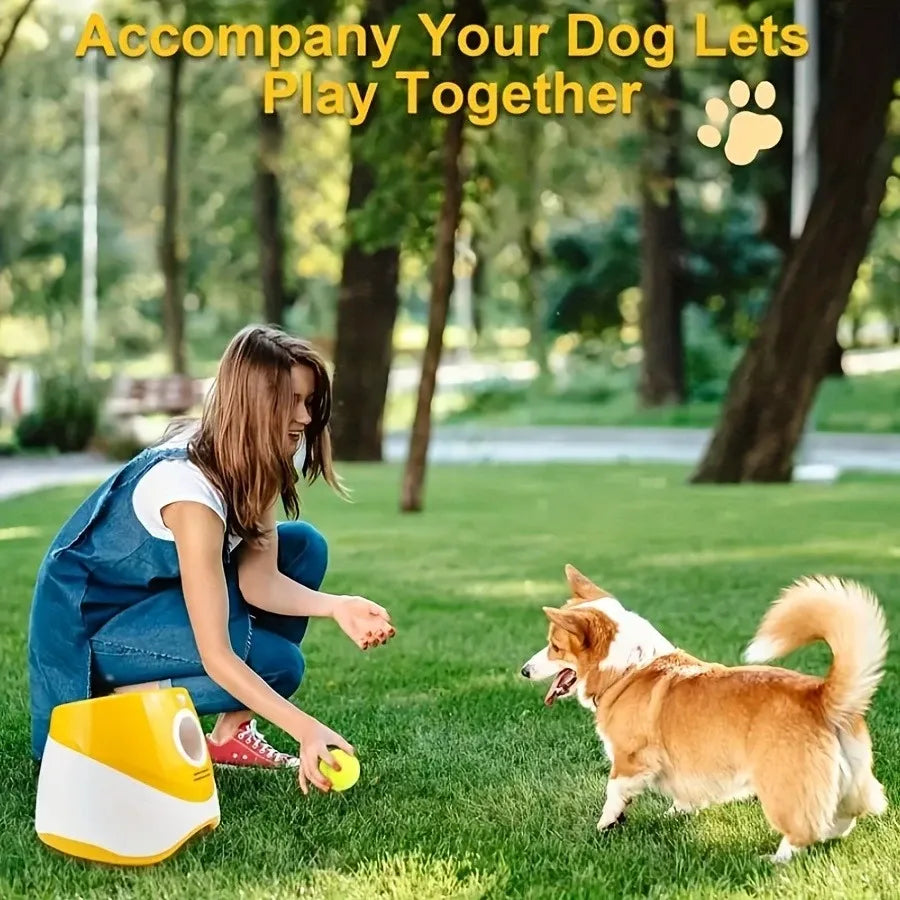 Automatic Pet Ball Launcher Toy with 3 Smart Launch Modes, Built-in Li-ion Battery & USB Charging, Long Battery Life, Indoor/Outdoor Use, Perfect Interactive Training Toy for Small and Medium Dogs(Light green)