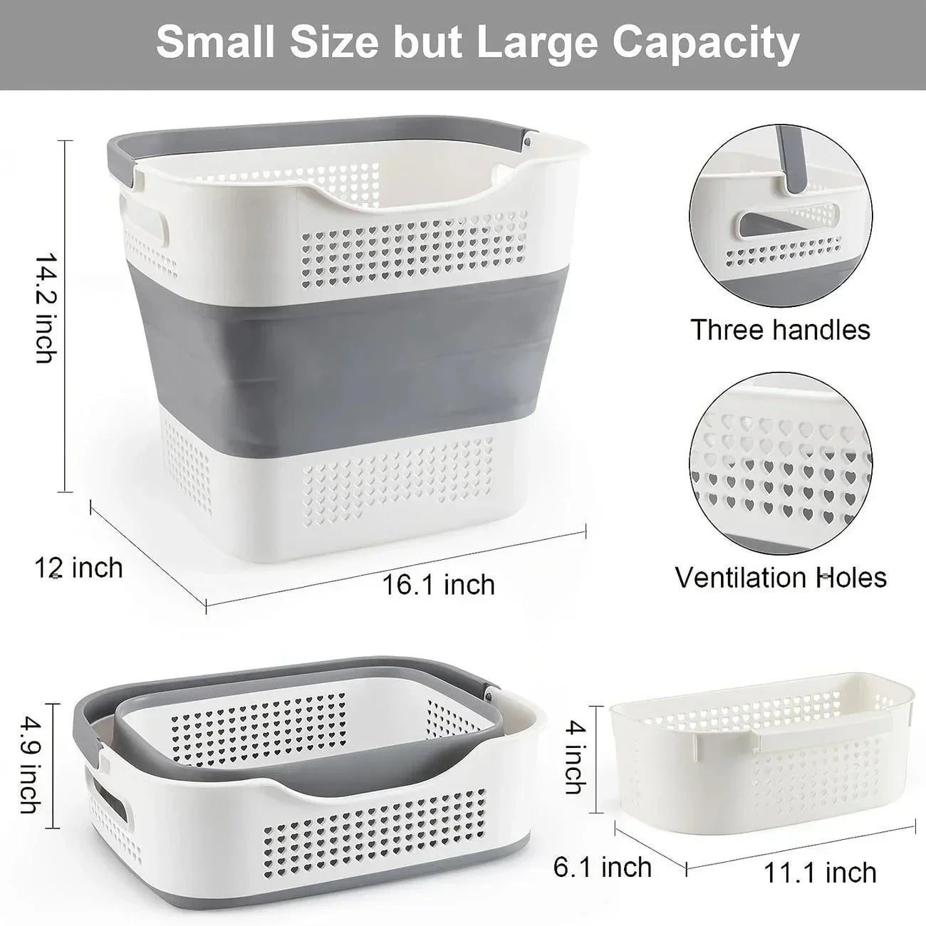 Multi-functional Folding Laundry Basket: Hassle-free Storage, One Basket for All Your Clothes Sorting。green