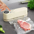Beige. USB Rechargeable Portable Vacuum Sealer, suitable for vacuum packing snacks, meat, fruits, and vegetables for food preservation.