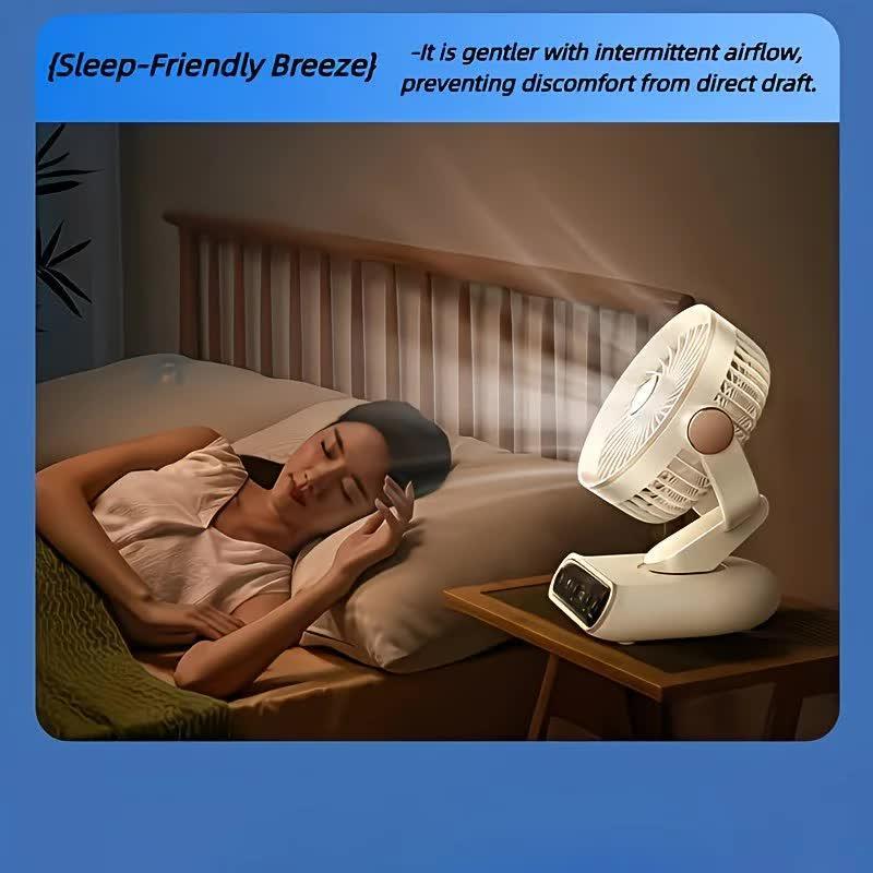 Cream rice，AI Smart Circulating Fan: 4 Modes + Silent Airflow, Your All-Scenario Cooling Companion
