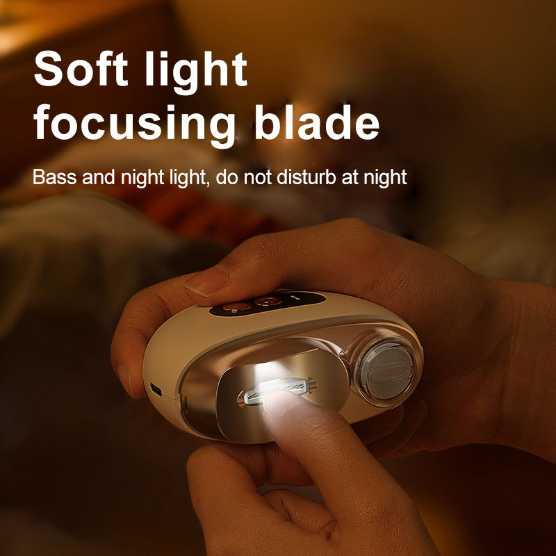 Smart Electric Nail Clipper – 2‑in‑1 Trim & Polish, USB Rechargeable, 3‑Speed White