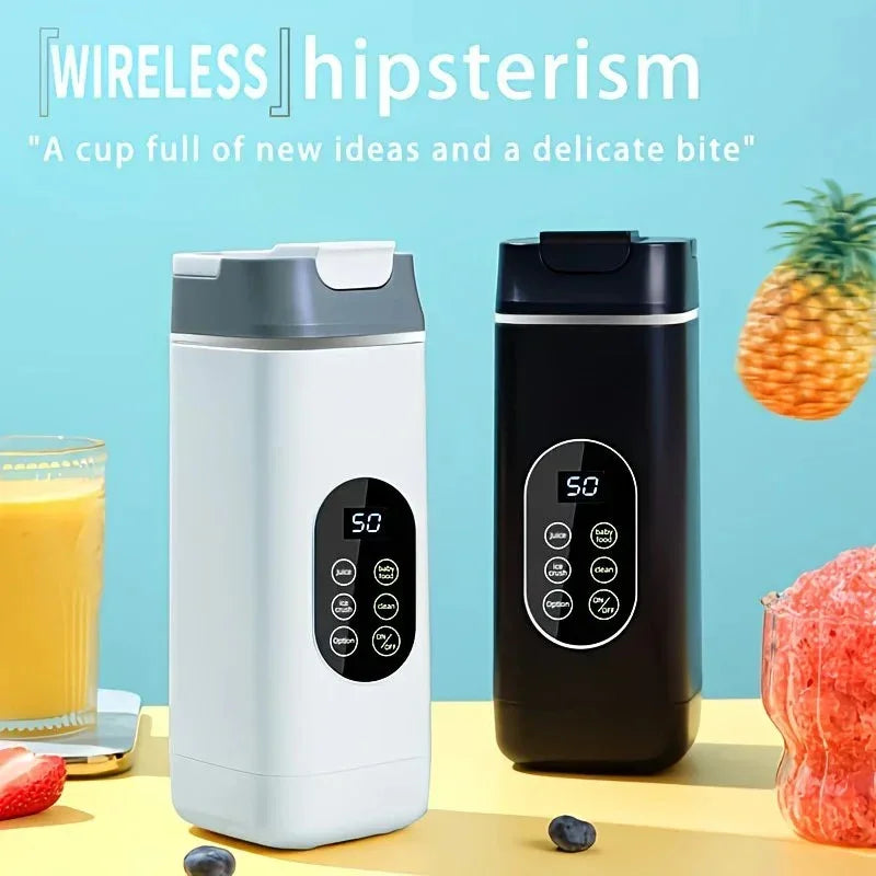 Portable Wireless Fresh Juice Maker: Freshness in a Cup, Anywhere, Anytime.  BLACK