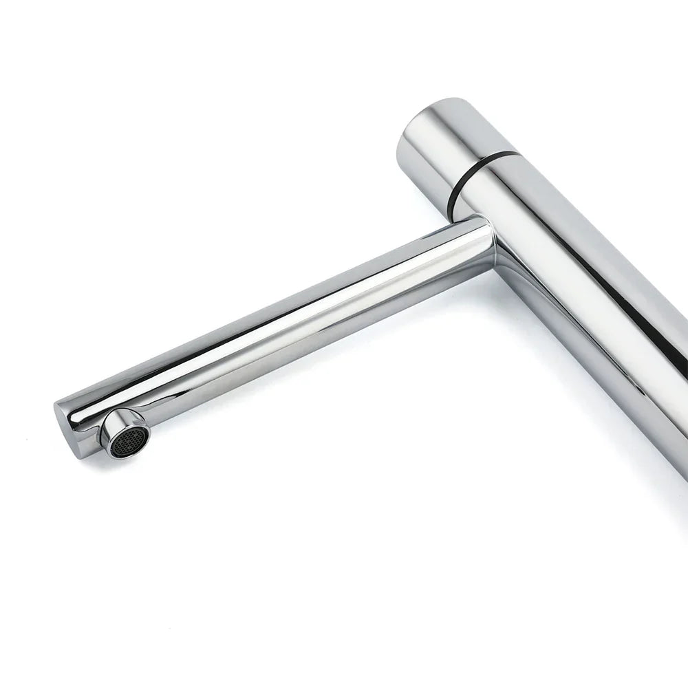 WELS 6L/min Tall Basin Mixer Vanity Sink Bubble Faucet Tap Laundry Chrome Round