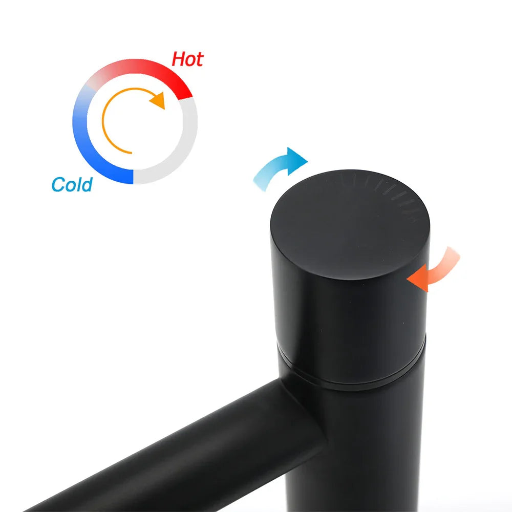 Cheston Matt Black Basin Mixer Tap 5‑Star WELS Brass WaterMark Certified