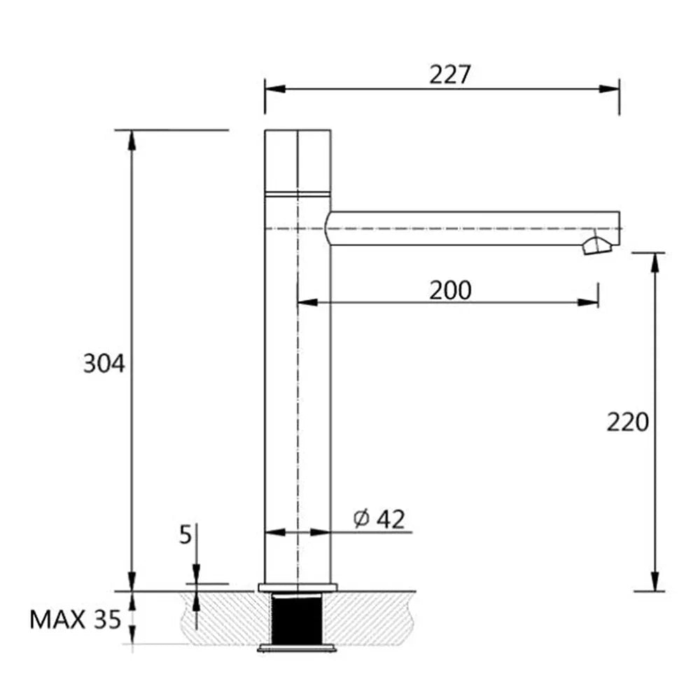 Cheston Matt Black Basin Mixer Tap 5‑Star WELS Brass WaterMark Certified