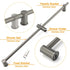 Gun Metal Grey Brass 850mm Long Sliding Rail Bar Swivel Handheld Shower Holder Bracket