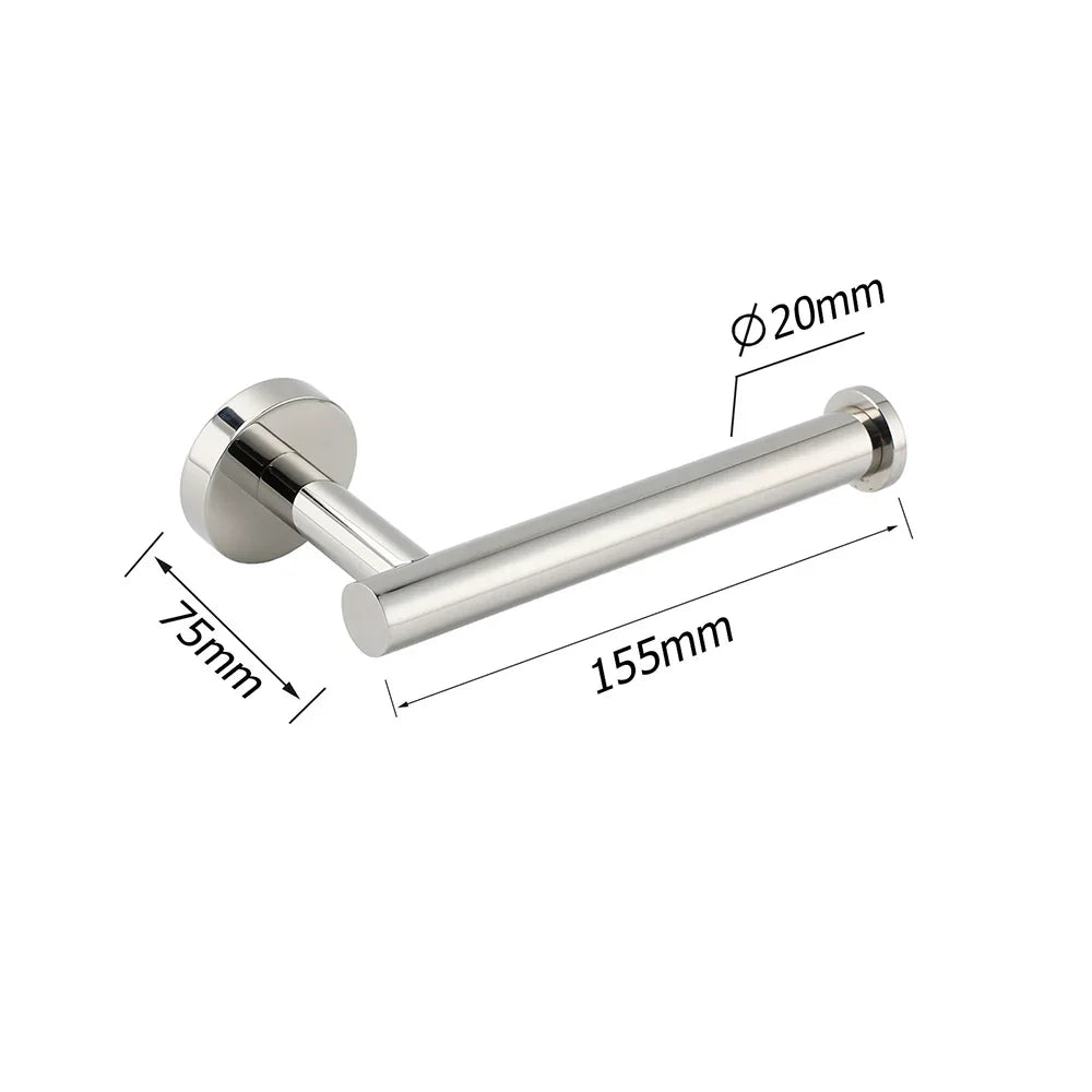 Bathroom Mirror Chrome Stainless Steel Toilet Paper Roll Tissue Holder Rack Kit