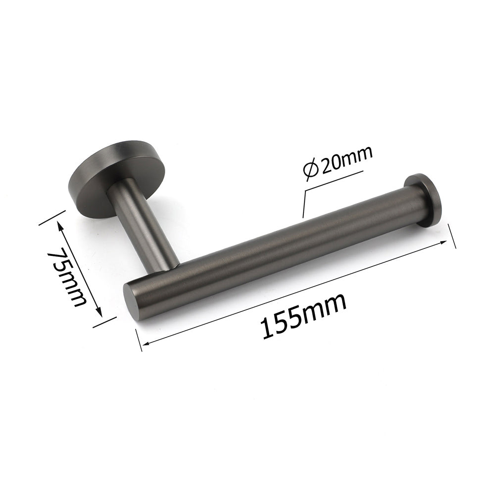 Gun Metal Round 304 Stainless Steel Toilet Paper Roll Tissue Holder Wall Mounted