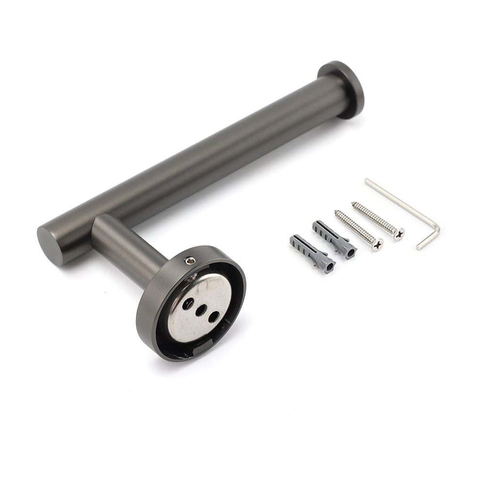 Gun Metal Round 304 Stainless Steel Toilet Paper Roll Tissue Holder Wall Mounted