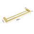 Square SUS Double Towel Rail Rack 600mm Brushed Gold Hanger Holder Bar Bathroom