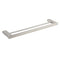 Brushed Nickel Square Towel Rail Rack 600mm Double Hanger Holder Bar Bathroom