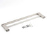 Brushed Nickel Square Towel Rail Rack 600mm Double Hanger Holder Bar Bathroom