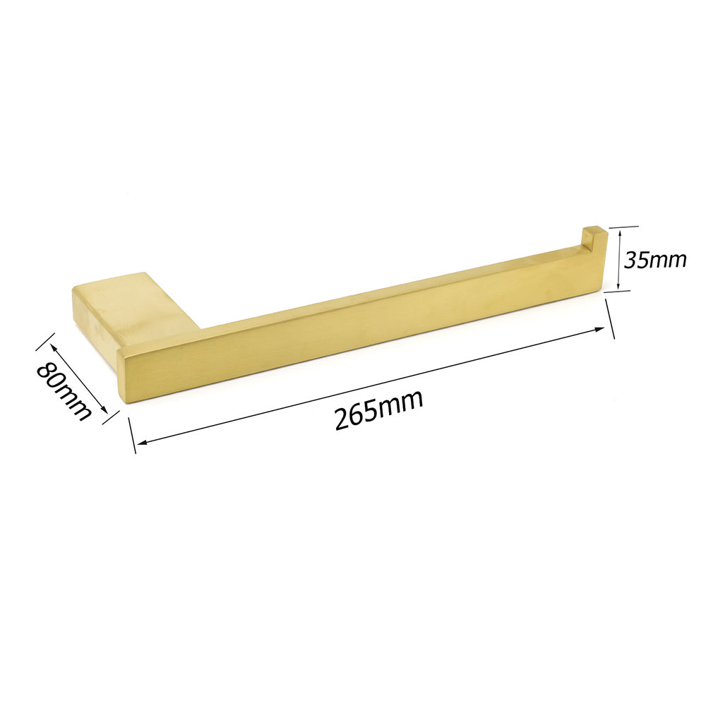 Brushed Gold Cubic Square Towel Holder Rack Clothes Hook Kit Bathroom Accessory