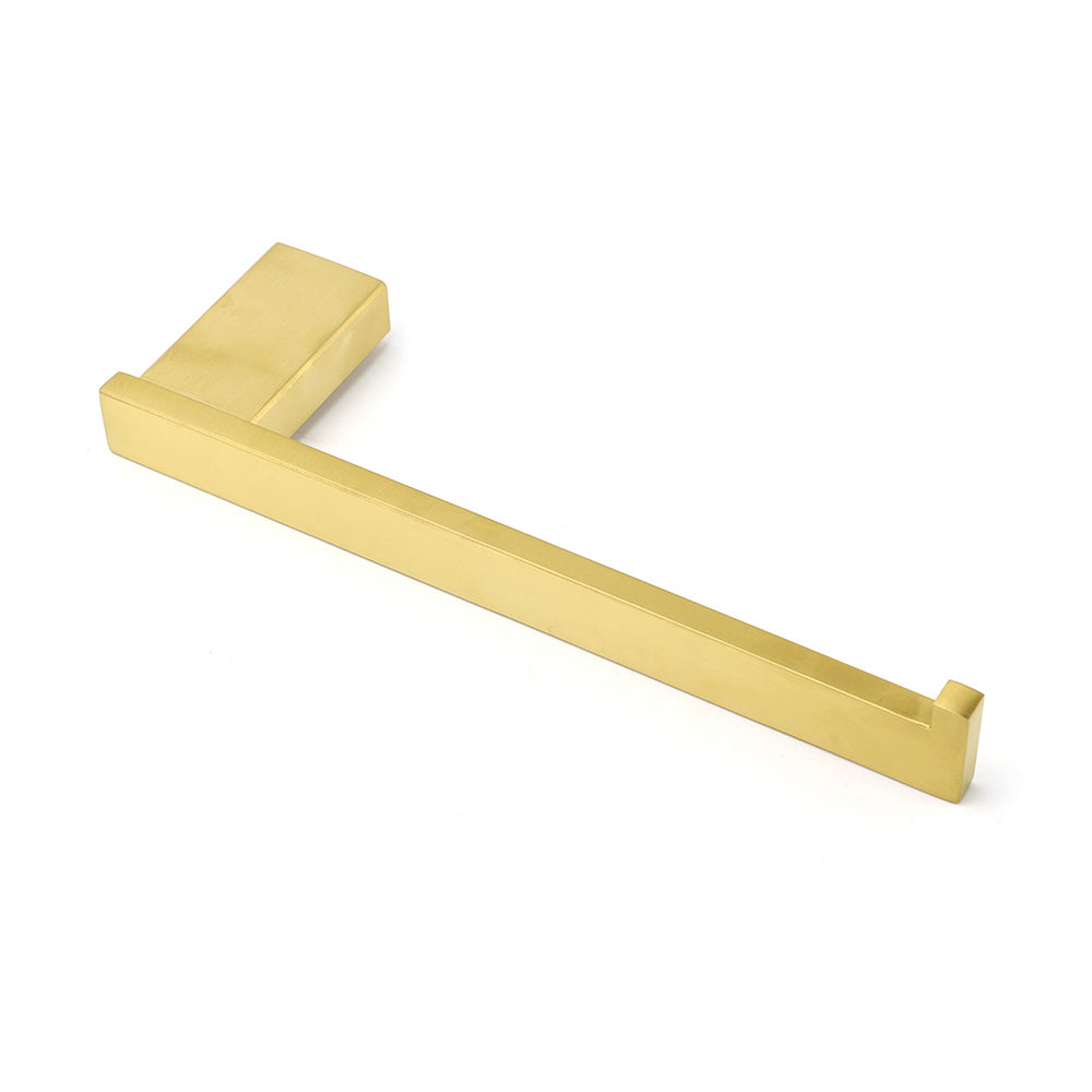 Brushed Gold Cubic Square Towel Holder Rack Clothes Hook Kit Bathroom Accessory