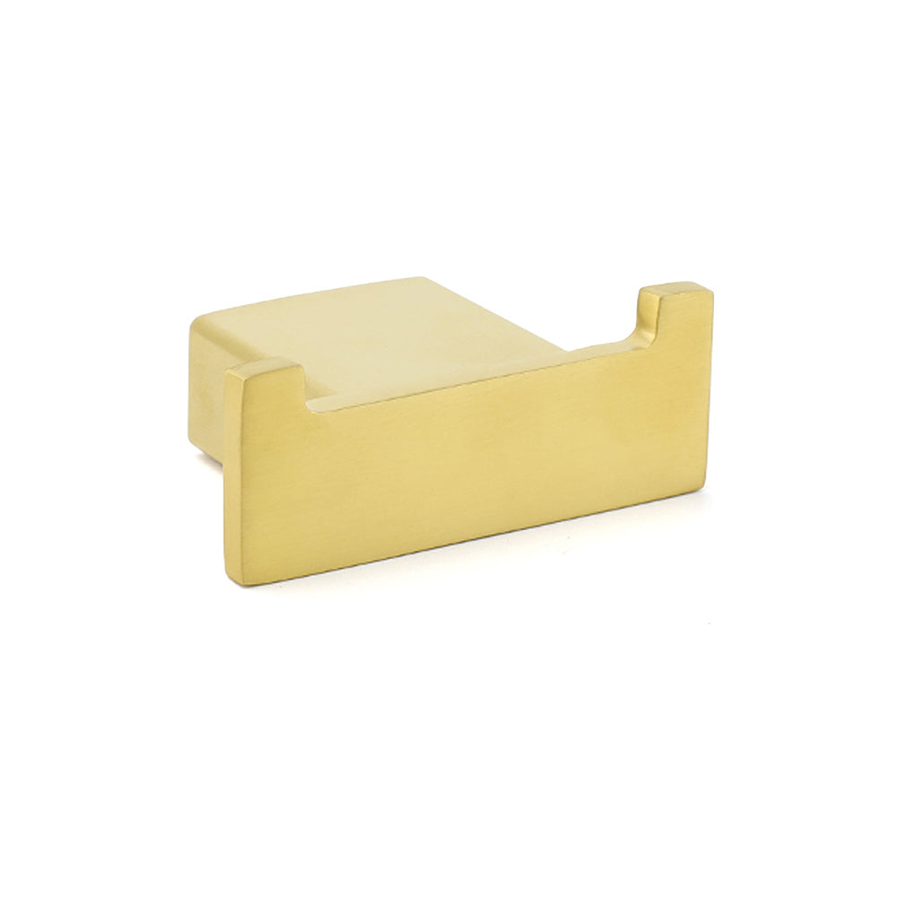 Brushed Gold Square Robe Hook Clothes Towel Towel Hanger Holder Wall Mounted Kit
