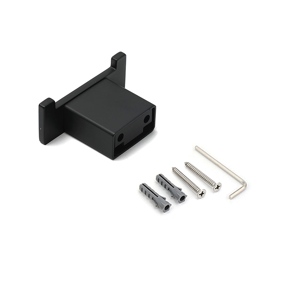 Matt Black Square Robe Hook Clothes Towel Holder Bathroom Wall Hanger Accessory