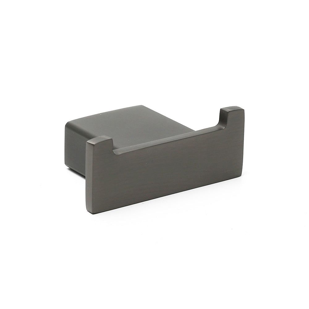 Gun Metal Square Robe Hook Clothes Towel Rack Holder Wall Mounted Double Hanger