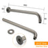 WELS Gun Metal Round 8" Rain Shower Head 400mm Straight Wall Mounted Arm Bath Set