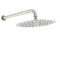 WELS Brushed Nickel Round 12" Rain Shower Head Straight Wall Mount Arm Mixer Set