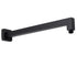 Matt Black Square 8" Rainfall Shower Head & 400mm Brass Straight Wall Mount Arm Set