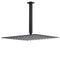 Matt Black 16" Large Rainfall Shower Head 300mm Ceiling Dropper Arm Square Mixer Taps