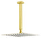 Brushed Gold Square 12" Rainfall Shower Head 30cm Ceiling Dropper Extension Arm Set