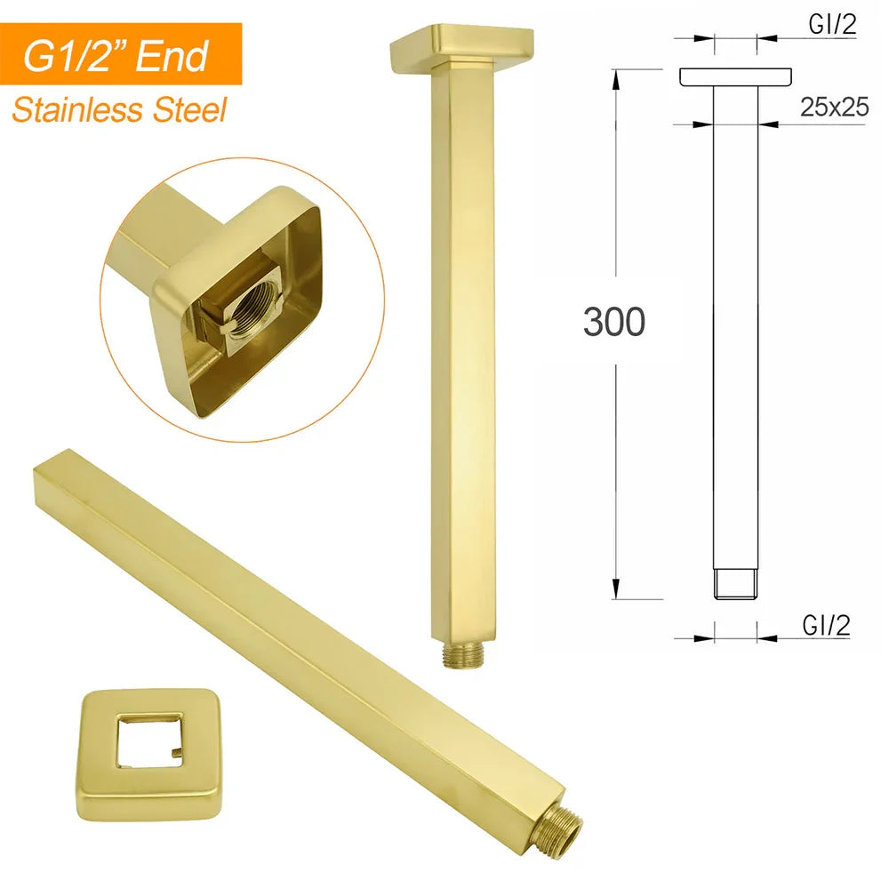 Brushed Gold Square 12