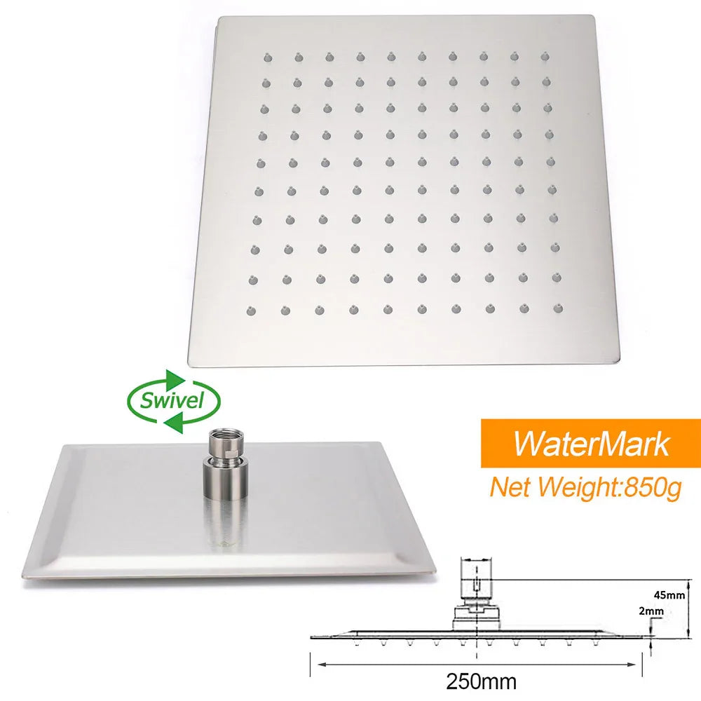 Brushed Nickel Square 10