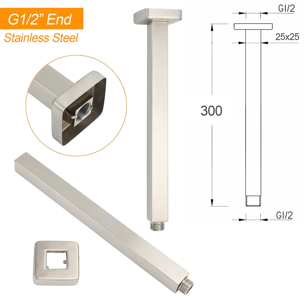 Brushed Nickel Square 12