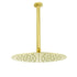 WELS 12" Round Stainless Steel Shower Head Extension Ceiling Arm Set Brushed Gold