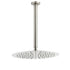 Brushed Nickel Round 12" Shower Rain Head + 300mm Brass Ceiling Dropper Arm Set