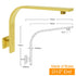 WELS Brushed Gold 10" Square SUS Shower Head + Brass Gooseneck Wall Arm Set