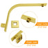 WELS Brushed Gold 10" Square SUS Shower Head + Brass Gooseneck Wall Arm Set