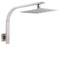 Brushed Nickel Silver Square 8" Rain Shower Head & Brass Gooseneck Wall Arm Set
