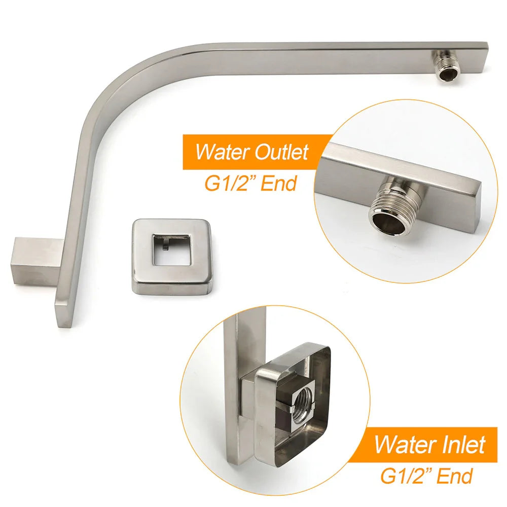 Brushed Nickel Silver Square 8