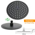 Matt Black 8" Stainless Steel Round Rain Shower Head & Gooseneck Swivel Wall Arm Set